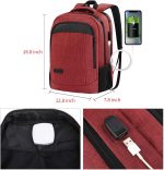 Monsdle Travel Laptop Backpack Anti Theft Water Resistant Backpacks School Computer Bookbag with USB Charging Port for Men Women College Students Fits 15.6 Inch Laptop (Black) - Image 3